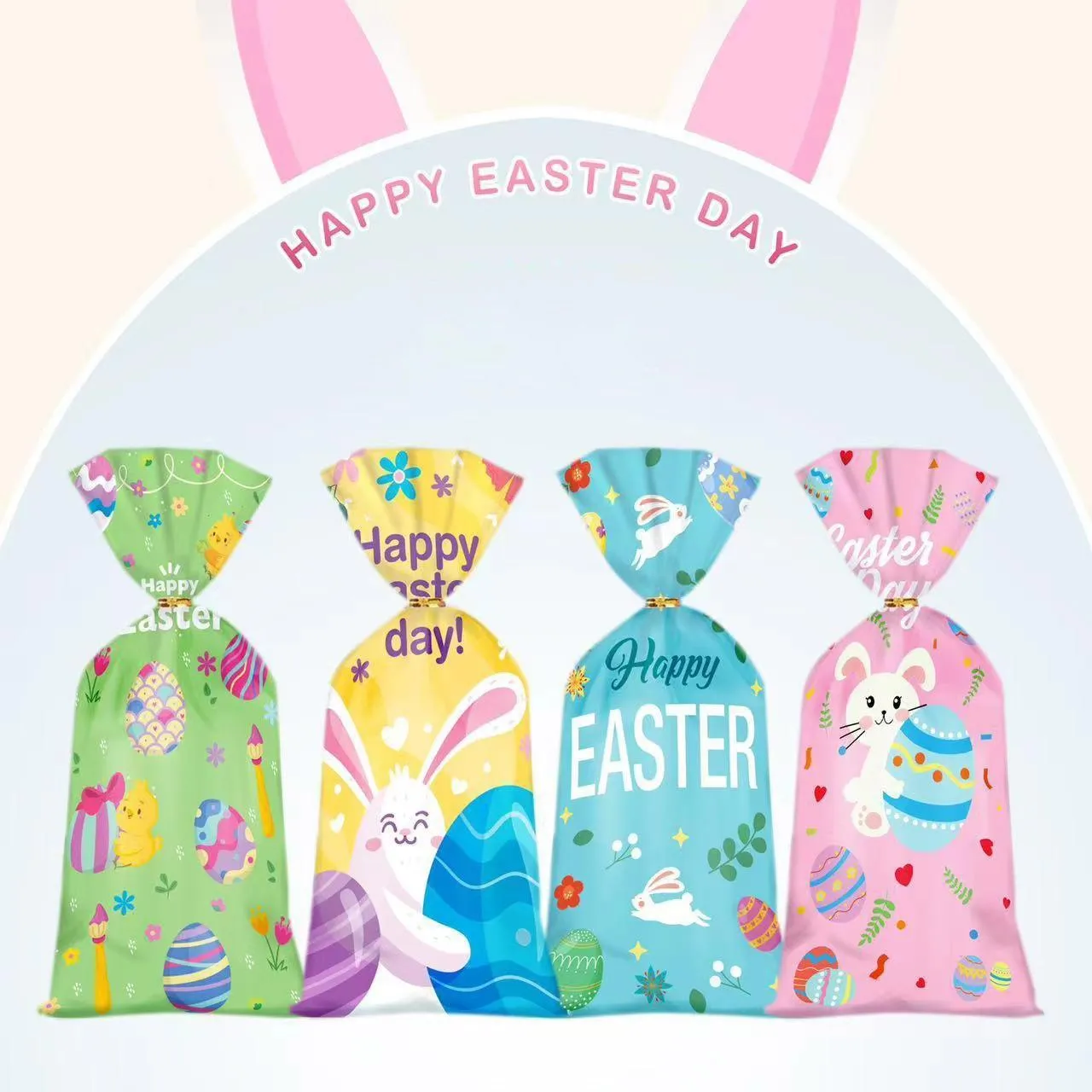 Festive Easter Cookie Bags OPP 150PCS