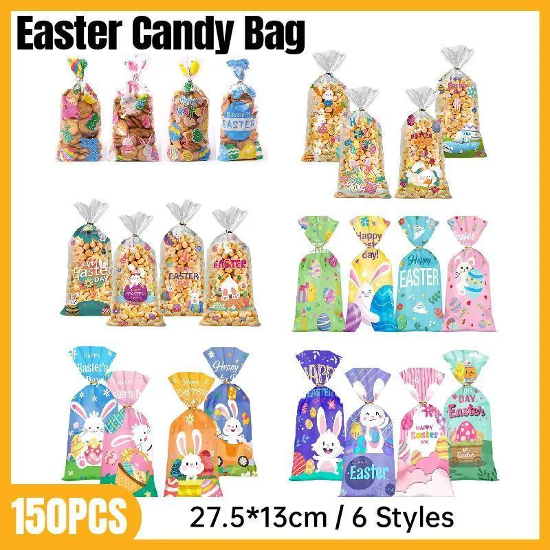 Festive Easter Cookie Bags OPP 150PCS