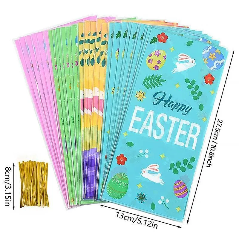 Festive Easter Cookie Bags OPP 150PCS