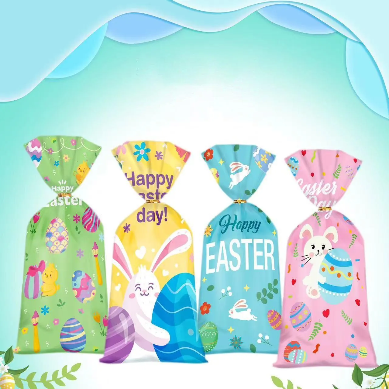 Festive Easter Cookie Bags OPP 150PCS