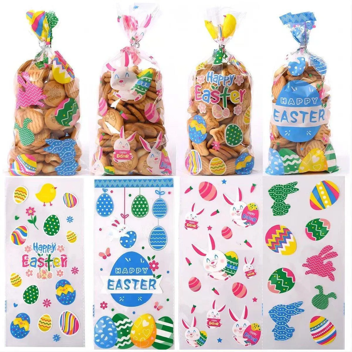 Festive Easter Cookie Bags OPP 150PCS