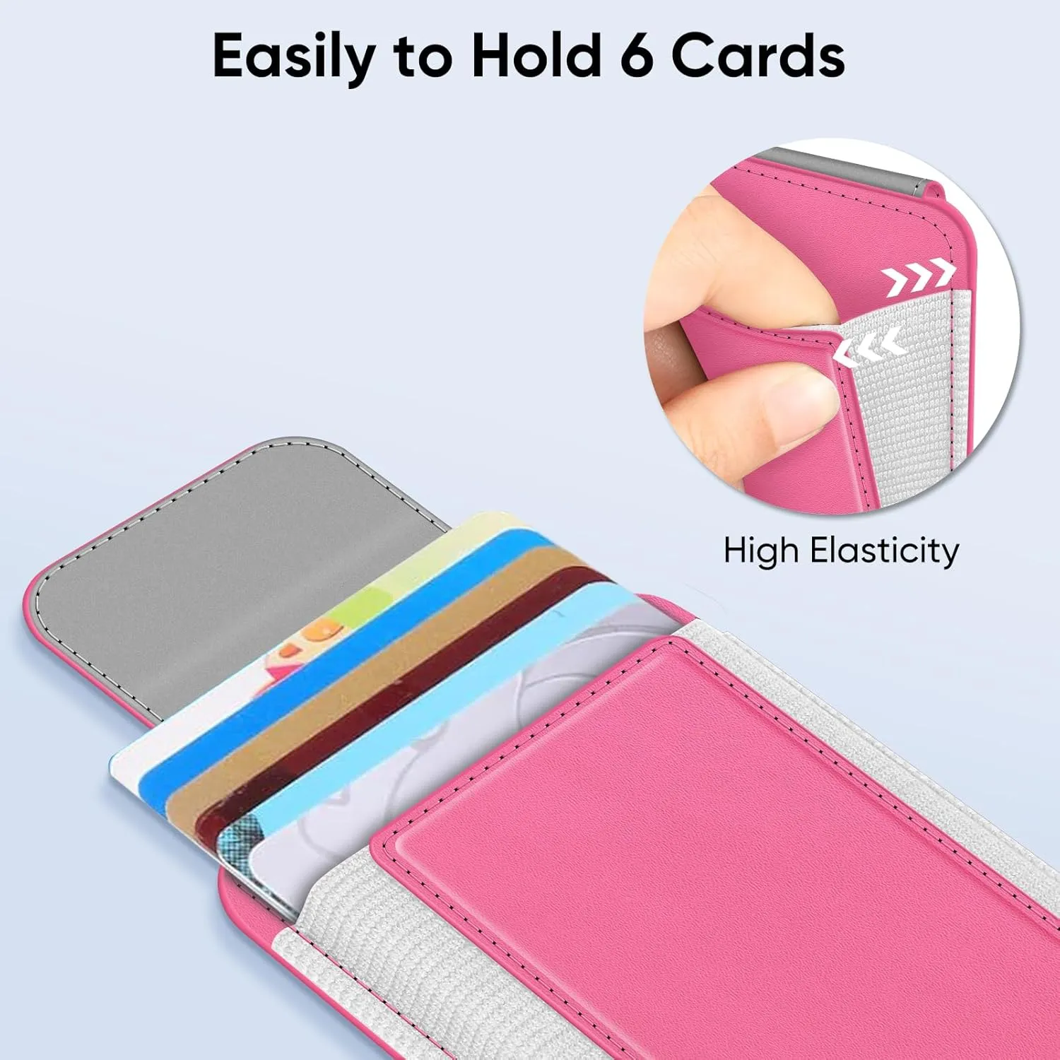 FINPAC MagSafe Wallet, Magnetic Card Wallet Holder for iPhone 16/15/14/13/12 Series, Safe RFID Blocking Slim Leather 6 Card Holder for Women Men, Pink
