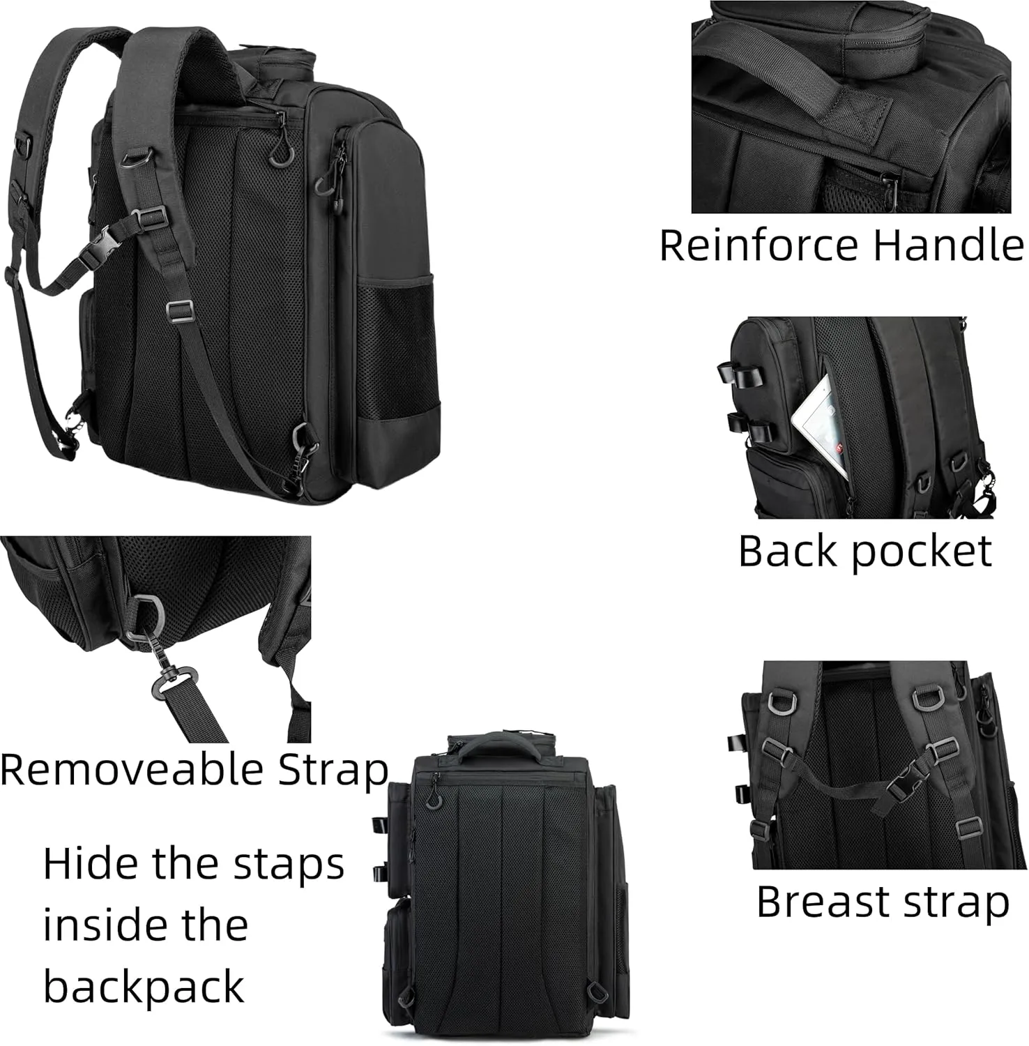 Fishing Backpack with Rod Holders.4 Tackle Boxes Fishing Bag Storage Fishing Gear and Equipment