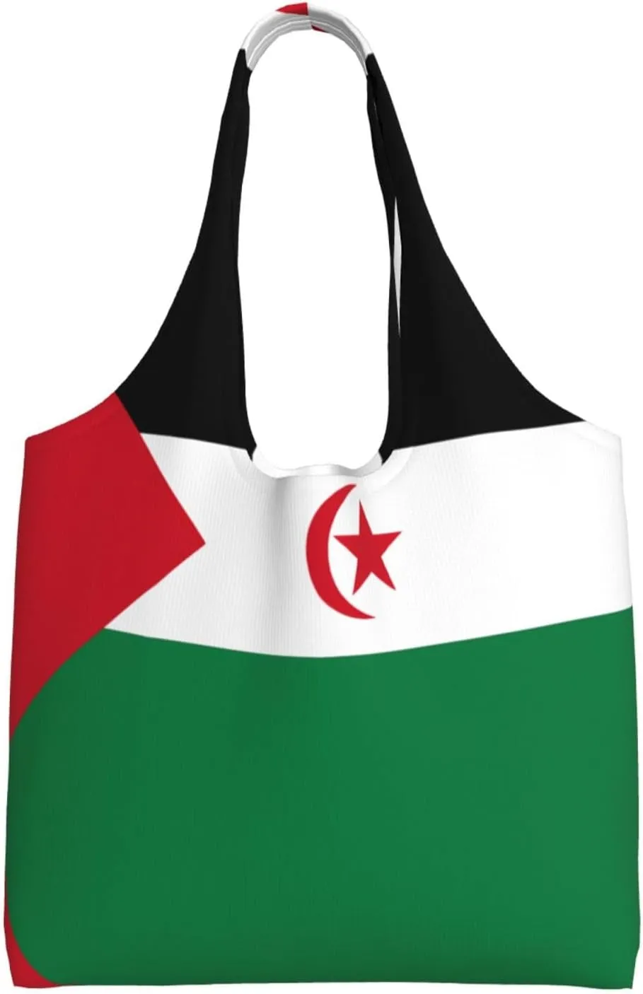 Flag of Western Sahara Totes Storage - Reusable Canvas Tote Bag for Women, Perfect for Groceries, Beach, Travel, and Daily Life