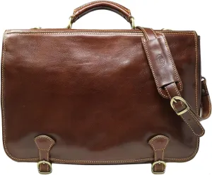 Floto Luggage Piazza Messenger Bag, Brown, One Size