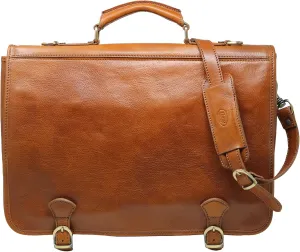 Floto Piazza Leather Messenger Bag – Italian Handmade Briefcase for Men & Women