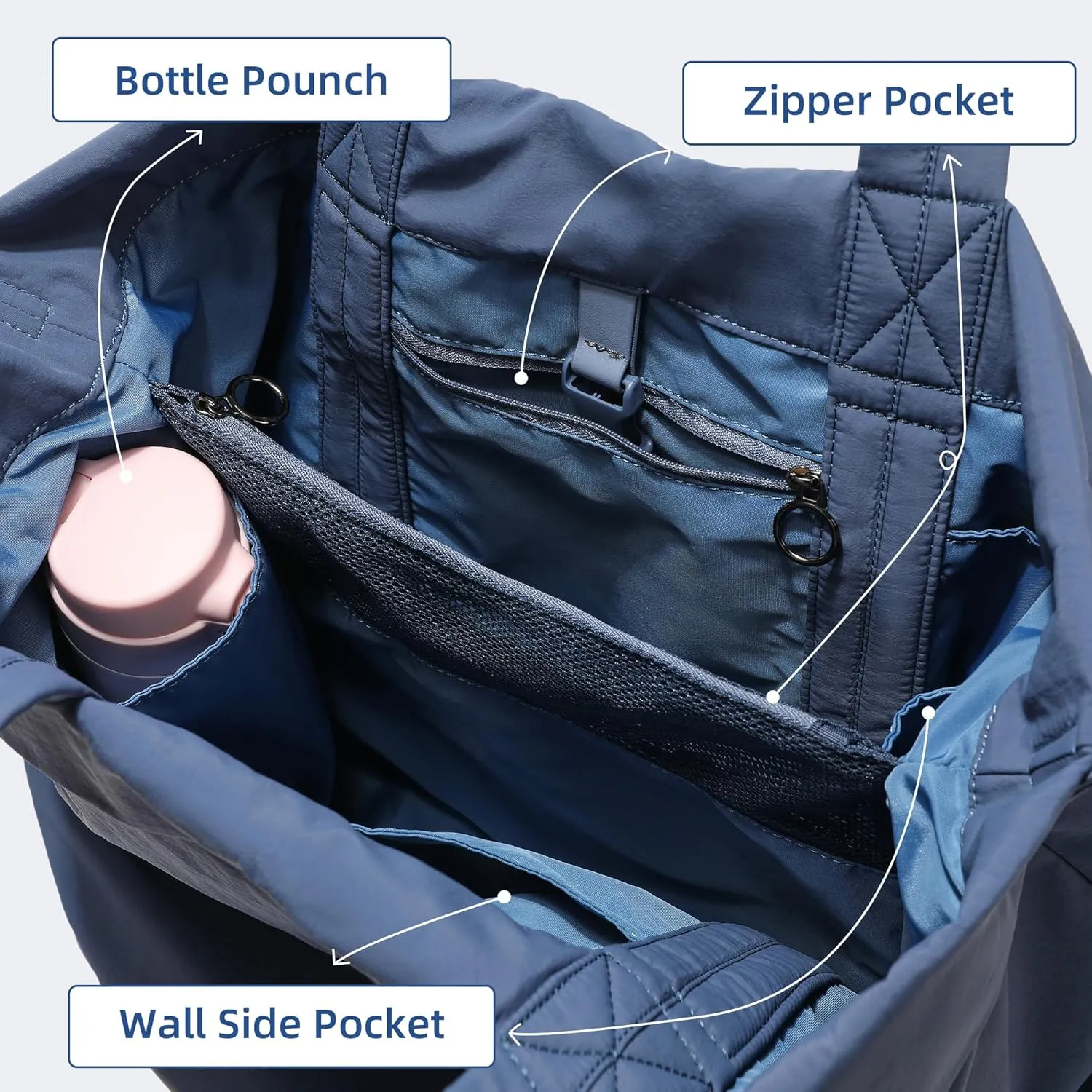 FODOKO Hobo Crossbody Bags 2.0, 19L Large Totes Handbags with Straps for Women, Multi Nylon Shoulder Bags for Travel Gym