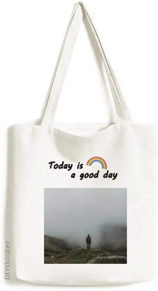 Fog Clouds Mountain Nature Travel Tote Canvas Bag Craft Washable Fashion Shopping Handbag