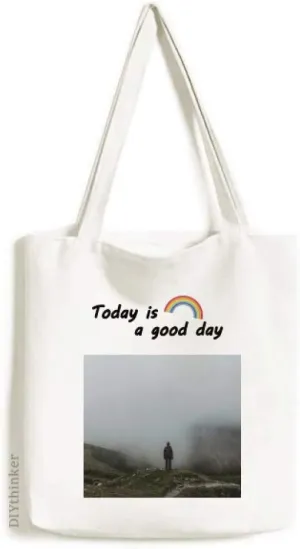 Fog Clouds Mountain Nature Travel Tote Canvas Bag Craft Washable Fashion Shopping Handbag