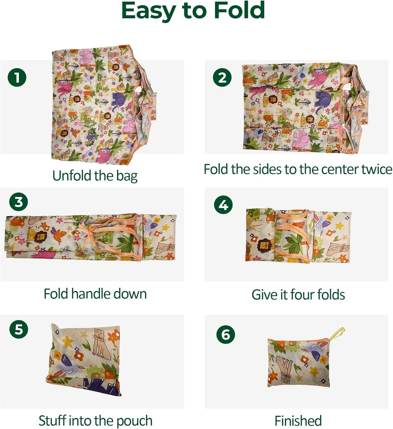 Foldable Reusable Shopping Bags Large Heavy Duty Tote Bags with Handles Machine Washable