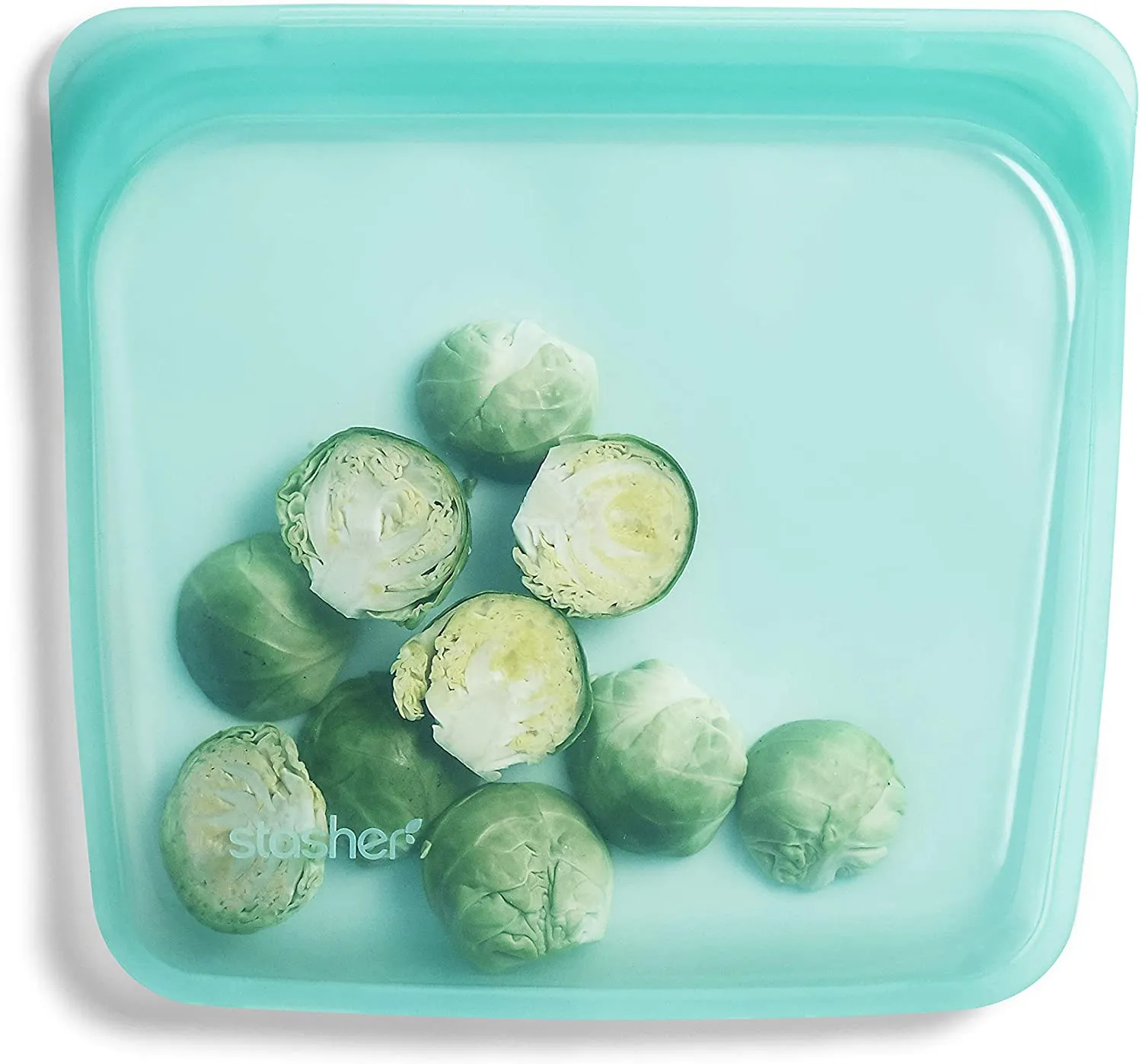 Frebw  Silicone Food Grade Reusable Storage Bag, Aqua (Bundle 4-Pack Small) | Reduce Single-Use Plastic | Cook, Store, Sous Vide, or Freeze | Leakproof, Dishwasher-Safe, Eco-friendly