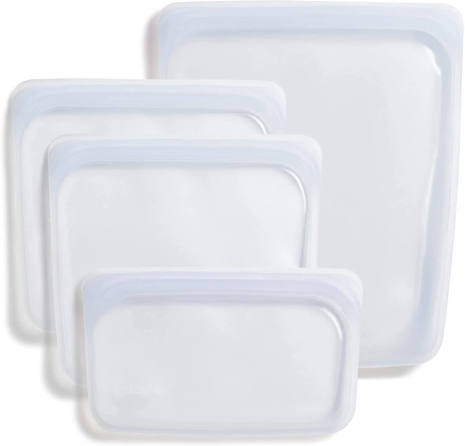 Frebw  Silicone Food Grade Reusable Storage Bag, Aqua (Bundle 4-Pack Small) | Reduce Single-Use Plastic | Cook, Store, Sous Vide, or Freeze | Leakproof, Dishwasher-Safe, Eco-friendly