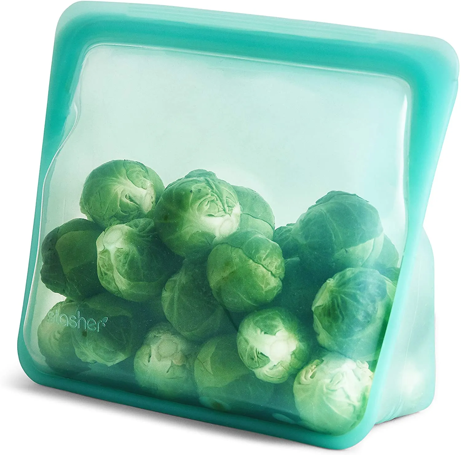 Frebw  Silicone Food Grade Reusable Storage Bag, Aqua (Bundle 4-Pack Small) | Reduce Single-Use Plastic | Cook, Store, Sous Vide, or Freeze | Leakproof, Dishwasher-Safe, Eco-friendly