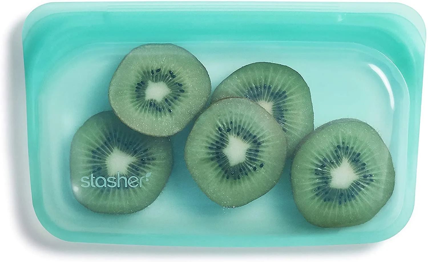 Frebw  Silicone Food Grade Reusable Storage Bag, Aqua (Bundle 4-Pack Small) | Reduce Single-Use Plastic | Cook, Store, Sous Vide, or Freeze | Leakproof, Dishwasher-Safe, Eco-friendly