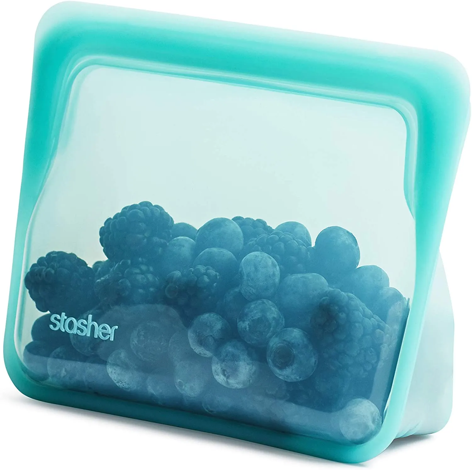 Frebw  Silicone Food Grade Reusable Storage Bag, Aqua (Bundle 4-Pack Small) | Reduce Single-Use Plastic | Cook, Store, Sous Vide, or Freeze | Leakproof, Dishwasher-Safe, Eco-friendly