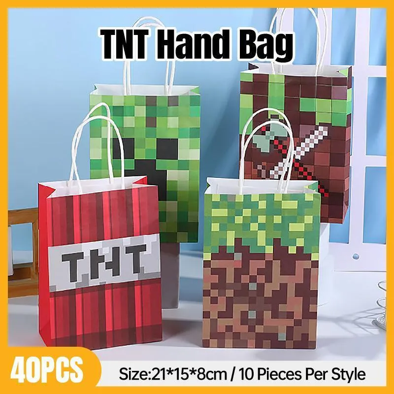 Fun Pixel Themed Gift Bag 40PCS
