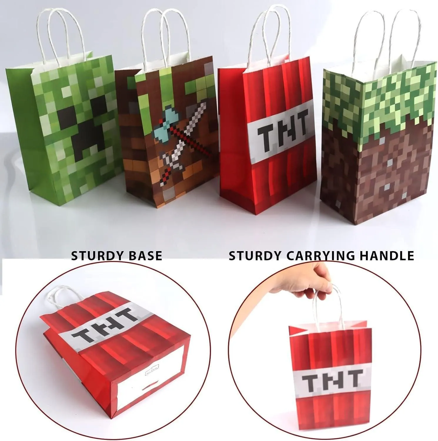 Fun Pixel Themed Gift Bag 40PCS