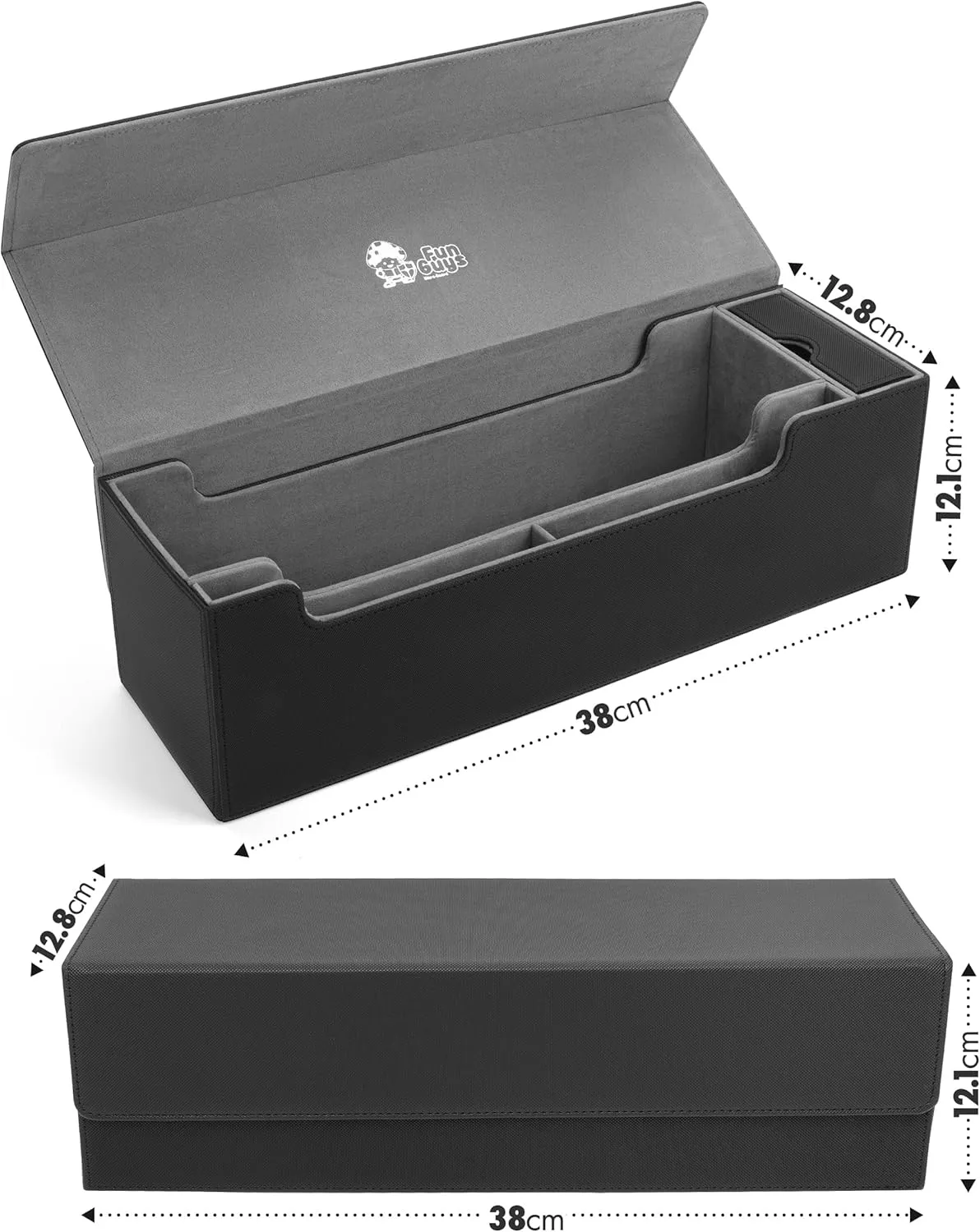 FunGuys Card Deck Box for Trading Card Storage, Toploader Storage Box, MTG Deck Box Commander holds 500  Cards with Dice Tray and Dividers, TCG, Magic the Gathering