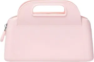 Funny live Silicone Cosmetic Bag, Silicon Makeup Pouch Travel Toiletry Purse with Handle Beauty Zipper Organizer Bag for Women Girls, Washable | Waterproof | No-Deformation (Pink)