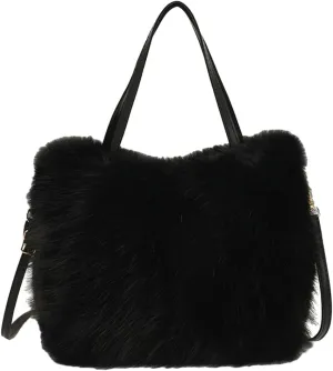 Furry Purse for Women Large Soft Shoulder Crossbody Bag Fluffy Faux Fur Trendy Y2K Handbag Ladies Winter Totes