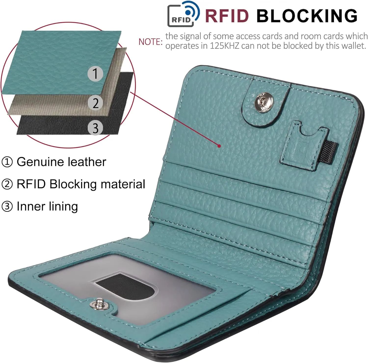GADIEMKENSD Womens Bifold Purse Credit Card Holders RFID Blocking Mens Leather Wallet for Travel Bus Card Coin Pocket Cute Small Ladies Purses with Zip ID Window Card Cash Slots Emerald Green