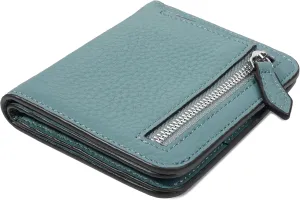 GADIEMKENSD Womens Bifold Purse Credit Card Holders RFID Blocking Mens Leather Wallet for Travel Bus Card Coin Pocket Cute Small Ladies Purses with Zip ID Window Card Cash Slots Emerald Green