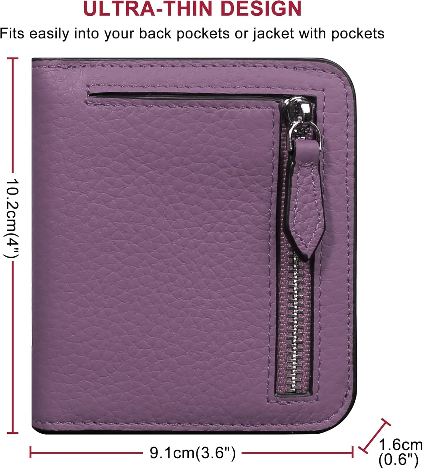 GADIEMKENSD Womens Bifold Purse Credit Card Holders RFID Blocking Mens Leather Wallet for Travel Bus Card Coin Pocket Cute Small Ladies Purses with Zip ID Window Card Cash Slots Purple