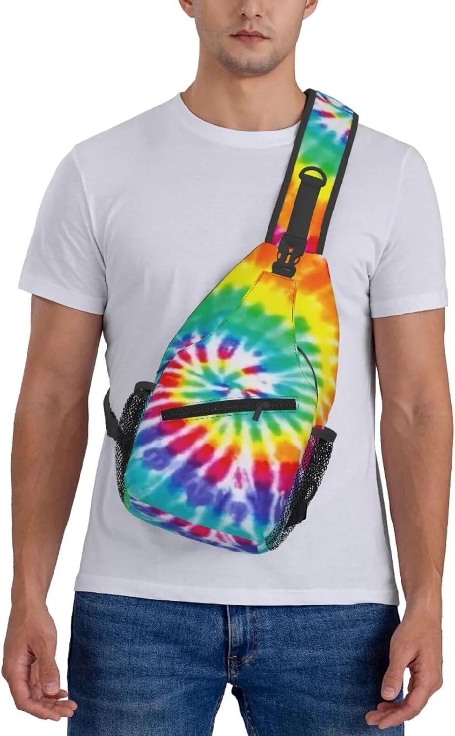 Gay Rainbow Lips Pride Sling Bag Casual Chest Bags Adjustable Crossbody Bag Shoulder Backpack For Travel Hiking