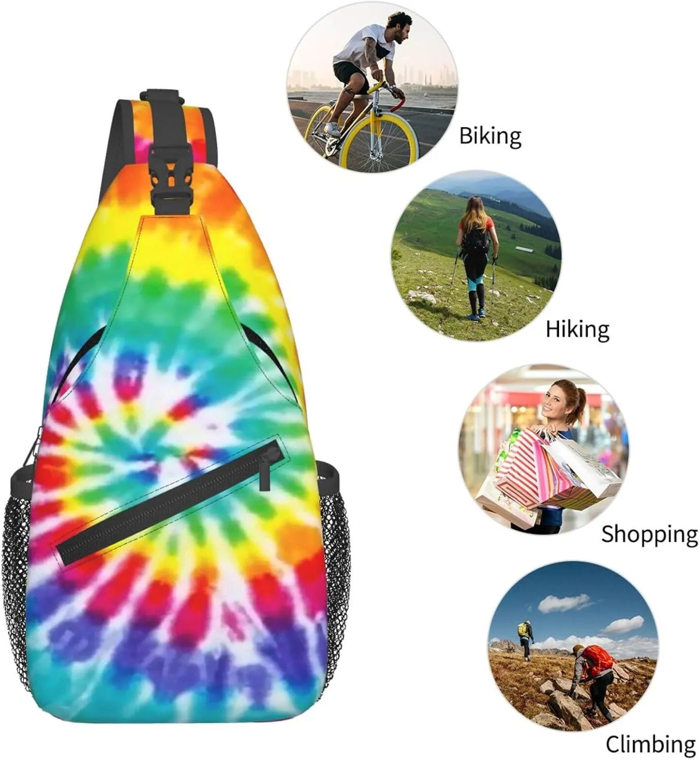 Gay Rainbow Lips Pride Sling Bag Casual Chest Bags Adjustable Crossbody Bag Shoulder Backpack For Travel Hiking