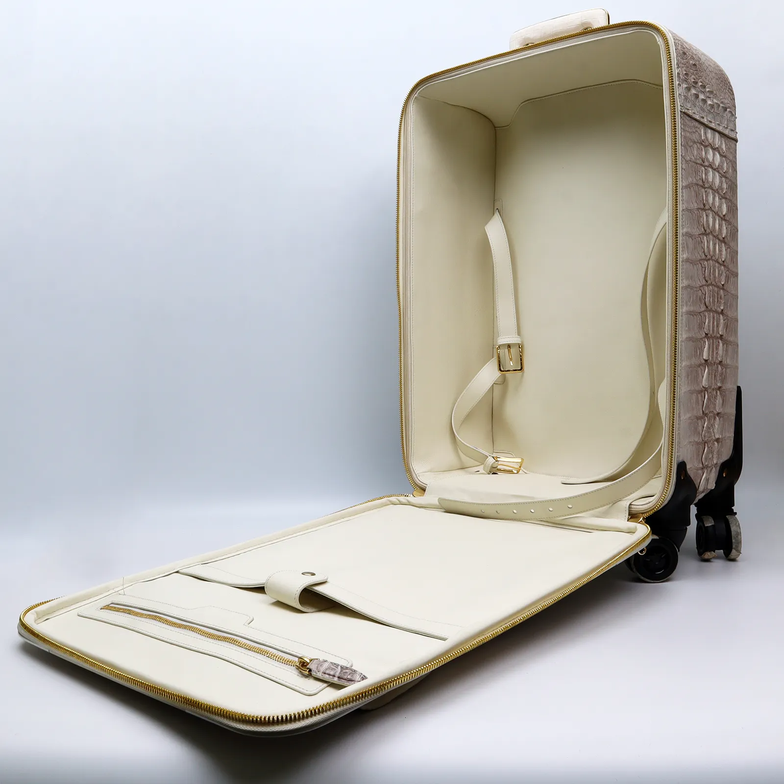 Genuine Crocodile Leather Luggage Bag Business Trolley Briefcase Travel Bag