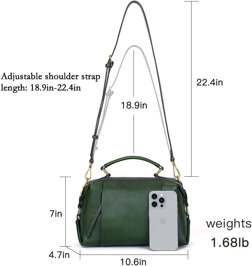 Genuine Leather Crossbody Bags for Women Wristlets Handbags Purse Small Satchel Clutch Shoulder Bag