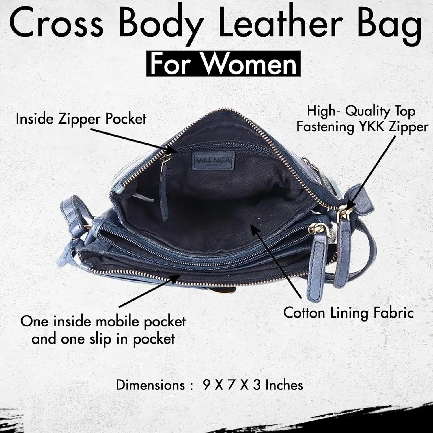 Genuine Leather Crossbody Sling Bag for Women - Trendy Casual Office Bag with Adjustable Strap