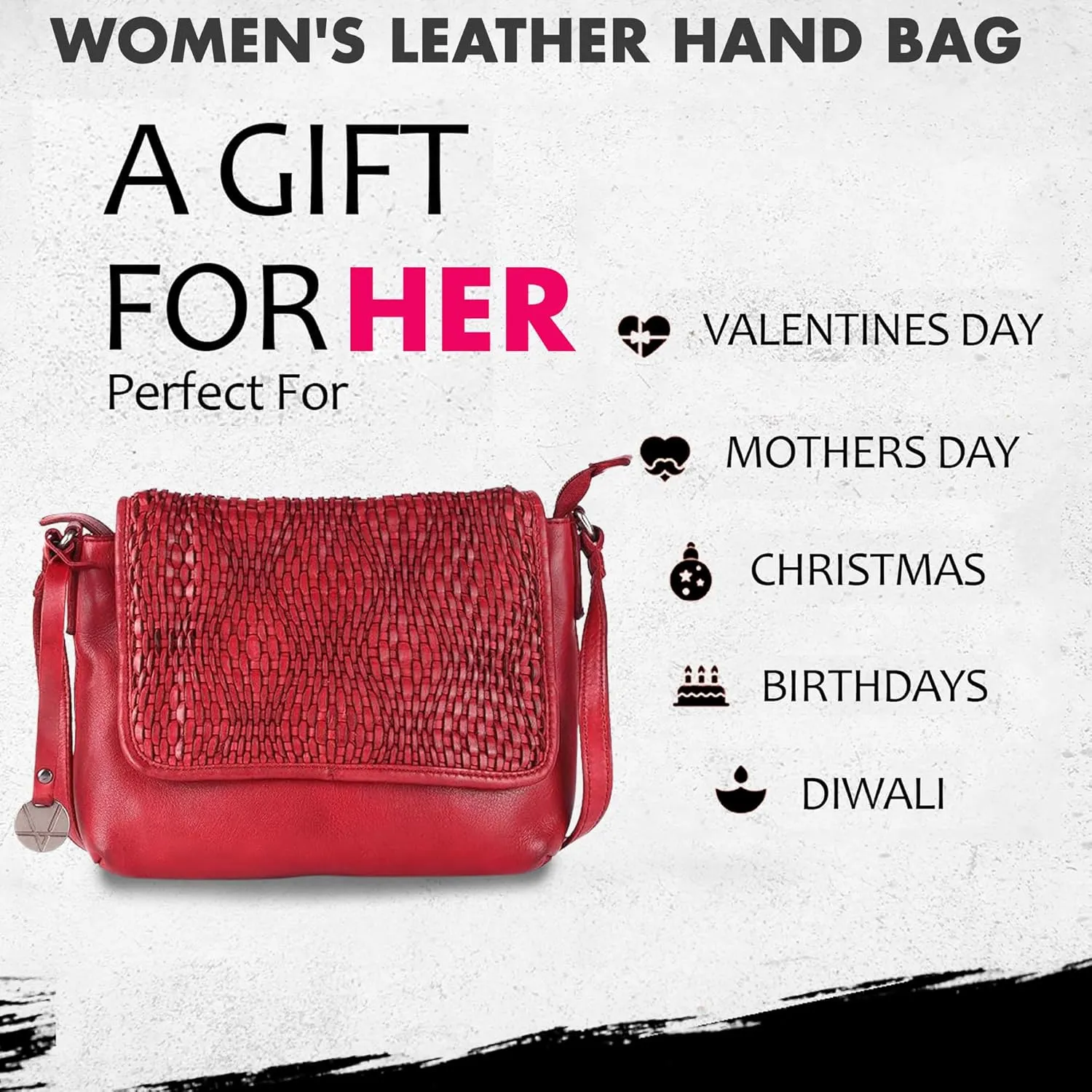 Genuine Leather Crossbody Sling Bags for Women, Bags for Women Trendy Casual Office Bag with Adjustable Strap
