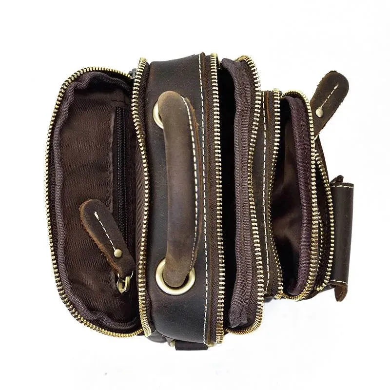 Genuine Leather Shoulder Waist Bag Men’s Small Crossbody Pouch