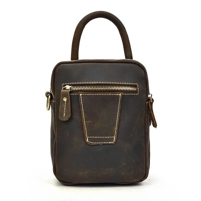 Genuine Leather Shoulder Waist Bag Men’s Small Crossbody Pouch