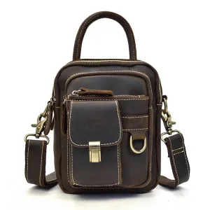 Genuine Leather Shoulder Waist Bag Men’s Small Crossbody Pouch