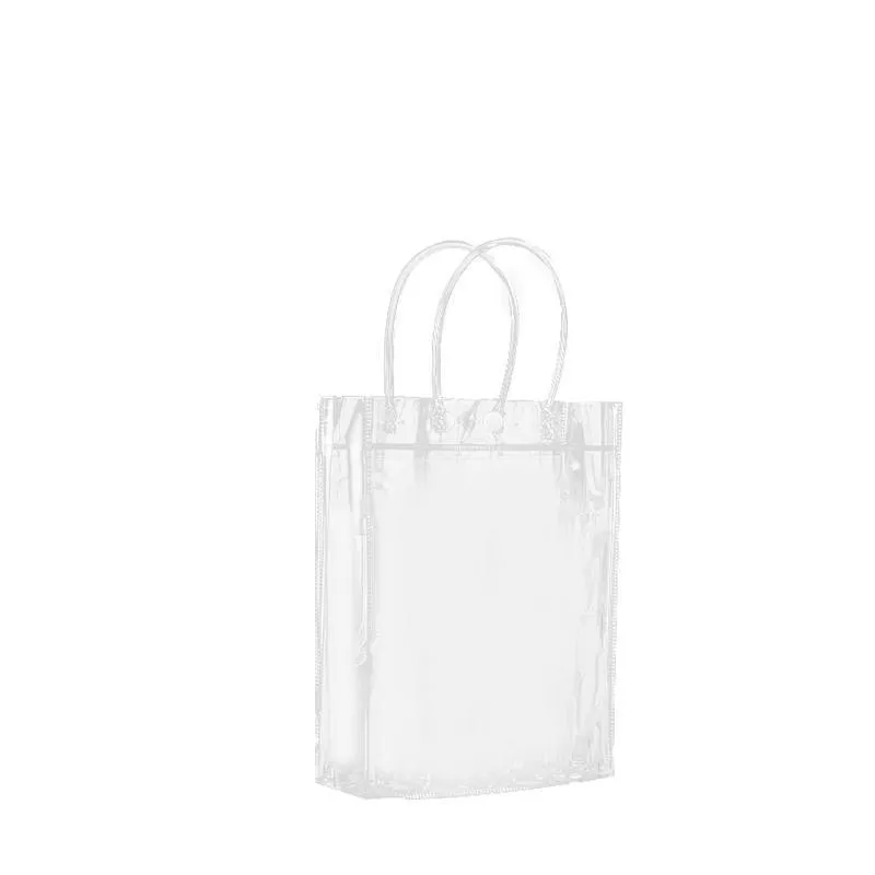 Gift Tote Bags With Snap Button 100PCS PVC Transparent