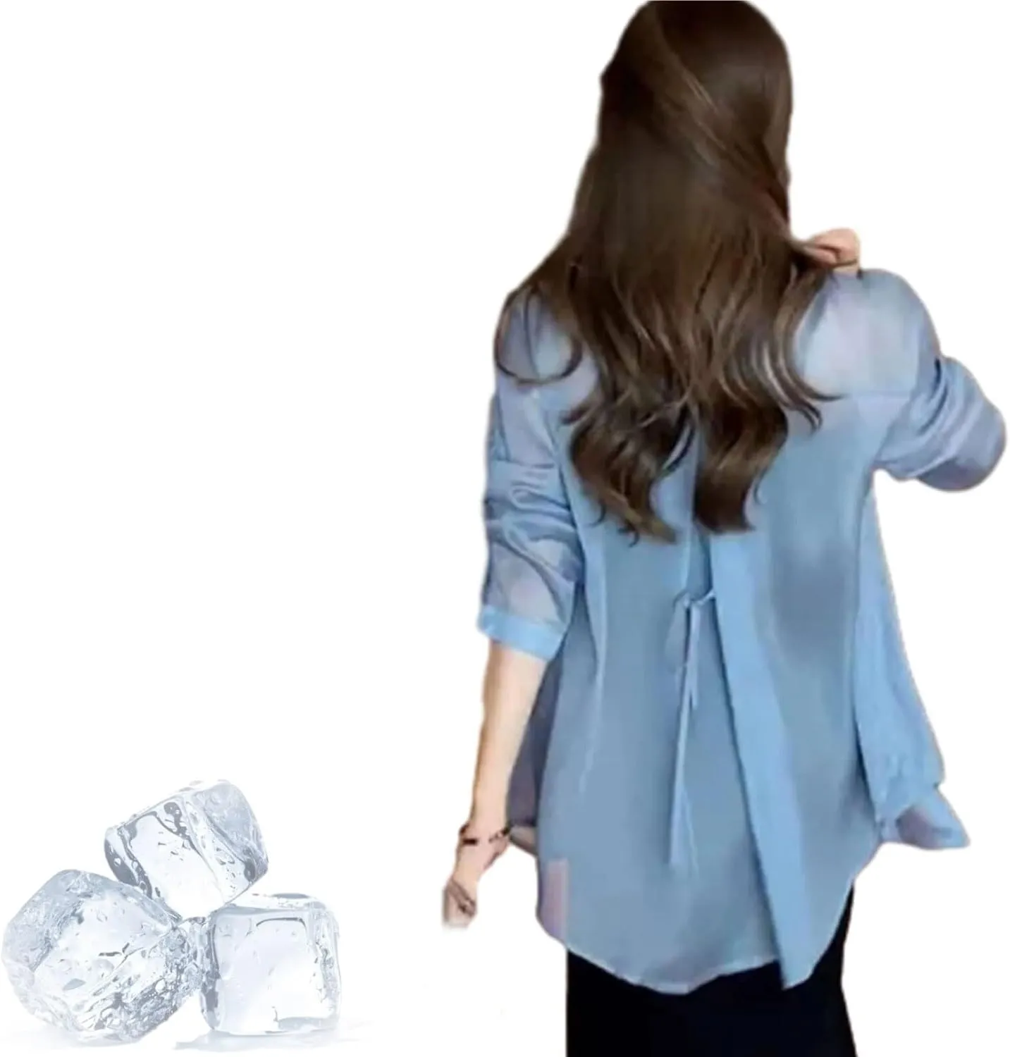Gloryboom Women's Chiffon Sunscreen Shirt – UV Protection Cover-Up, Lightweight Long Sleeve Blouse