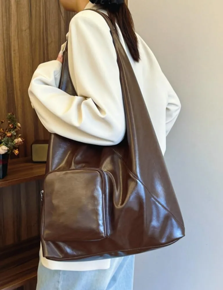 Glossy Vegan Leather Tote Bag for Women Large Shoulder Bag Casual Work Handbag Travel Purse Top Handle Satchels