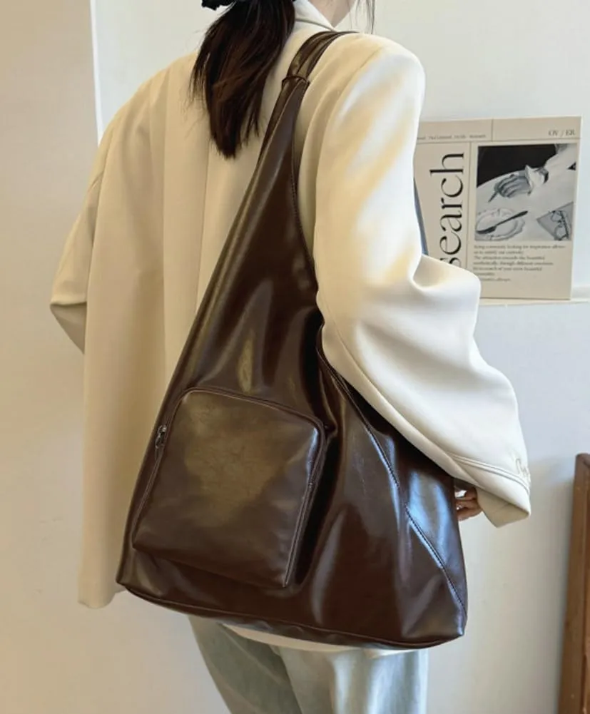 Glossy Vegan Leather Tote Bag for Women Large Shoulder Bag Casual Work Handbag Travel Purse Top Handle Satchels
