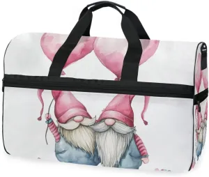 Gnome Balloon Dwarf Travel Duffel Bag Luggage Sports Gym Bags With Shoes Compartment Large Capacity Lightweight Duffle Bag For Men Women