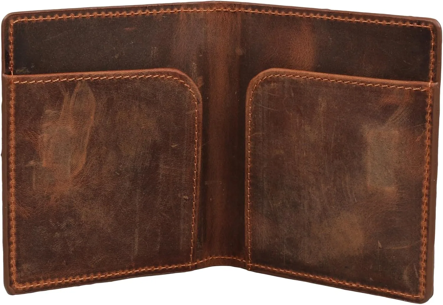 grande 762 Genuine Leather Card Holder For Men Slim Minimalist Card Case Small Magnetic Wallet - Chocolate Brown