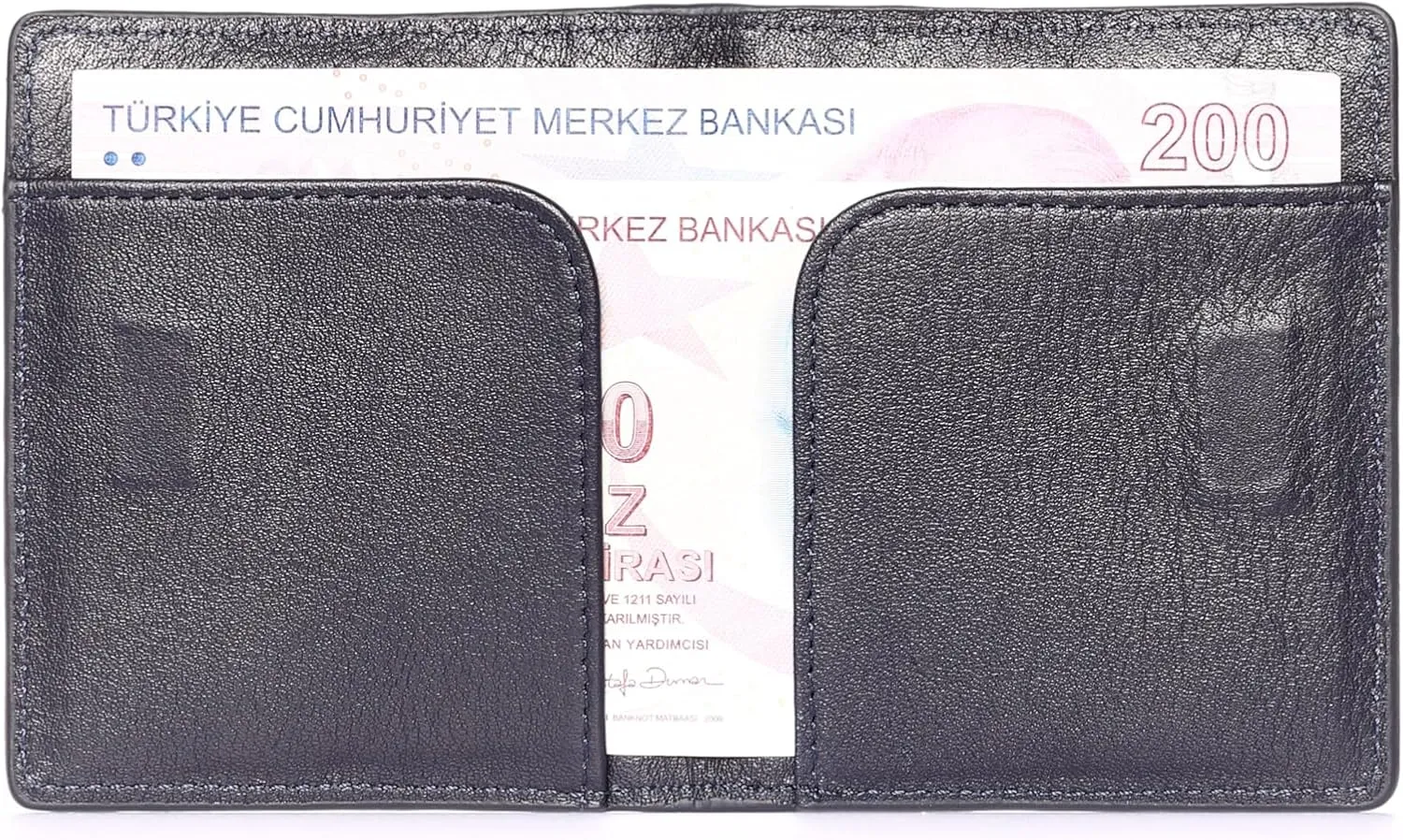 grande 762 Genuine Leather Card Holder For Men Slim Minimalist Card Case Small Magnetic Wallet - Dark Blue