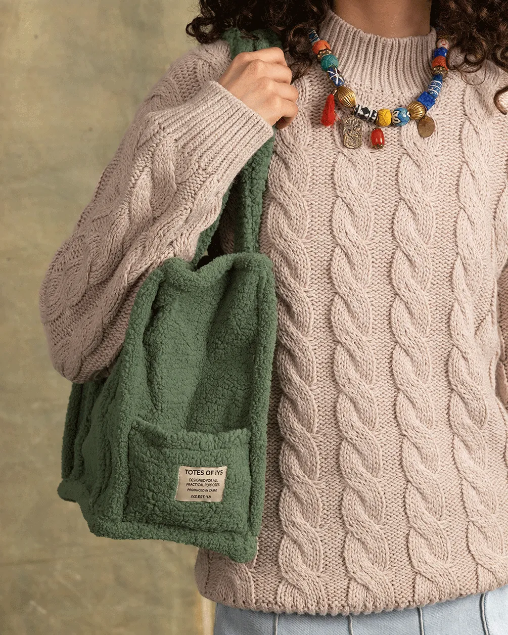 Green Boxy Tote Bag