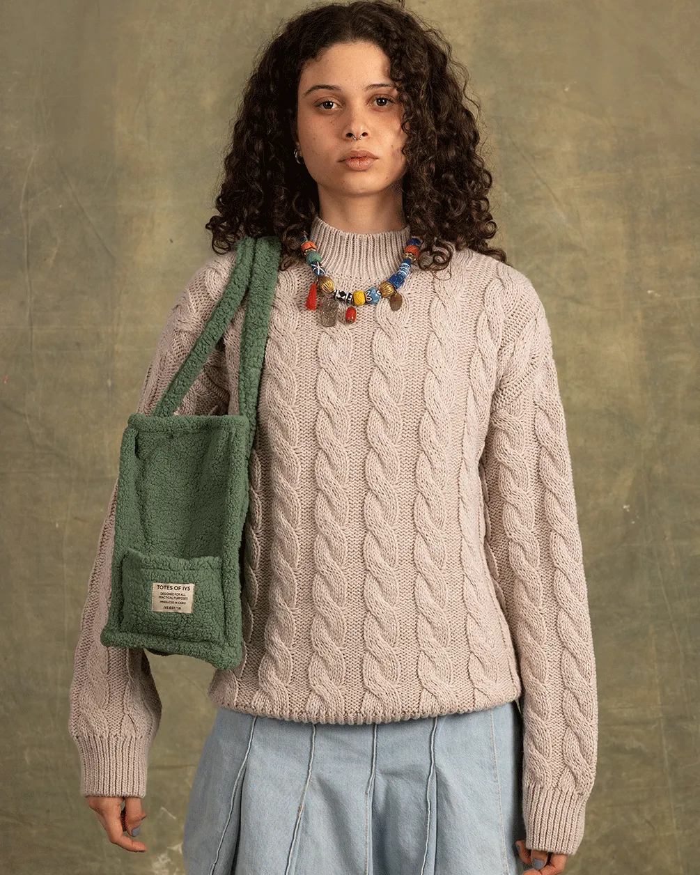 Green Boxy Tote Bag