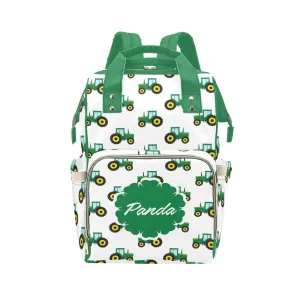 Green Car Diaper Bags Backpack with Name Personalized Baby Bag Nursing Nappy Bag Travel Tote Bag Gifts