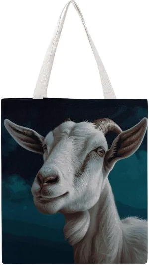 Grocery Bags Goat Bag for Women Lightweight Beach Bag Shoulder Bags for Travel Shopping Work Handbag