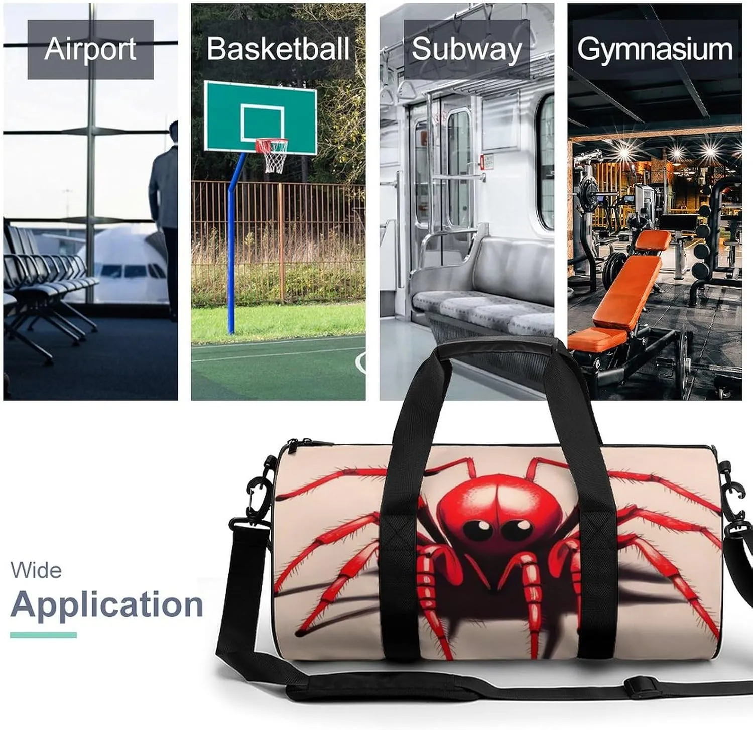 Gym Bag Adorable Animal Duffel Bag for Men Women Overnight Bag with Shoe Compartment Workout Bags