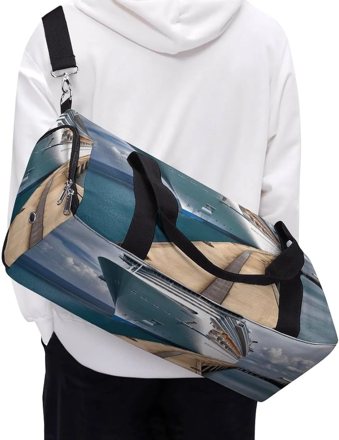 Gym Bag Cruise Ship Duffel Bag for Men Women Travel Overnight Bag with Shoe Compartment Workout Bags