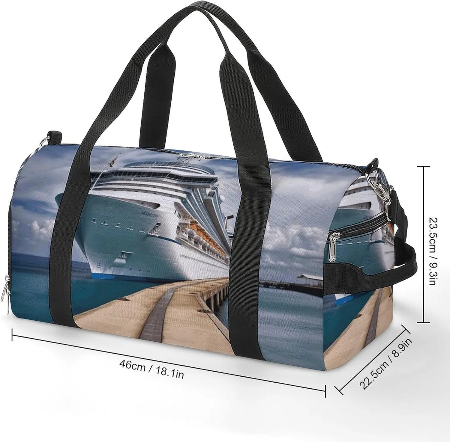 Gym Bag Cruise Ship Duffel Bag for Men Women Travel Overnight Bag with Shoe Compartment Workout Bags